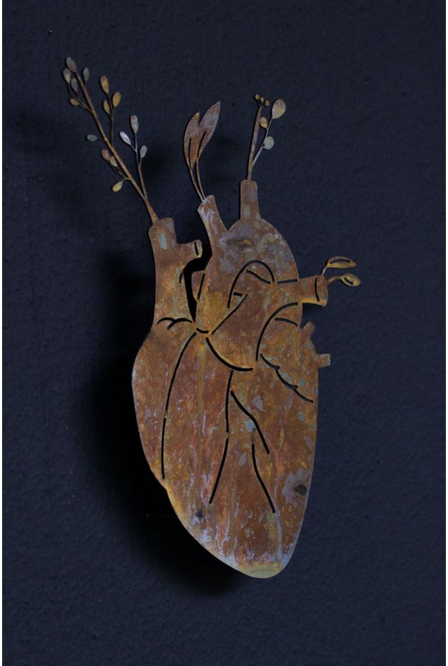 Adorno de Parede Coracao em Ferro Florescer G Mercatto -2- Adorno de Parede Coracao em Ferro Florescer G Mercatto -2-